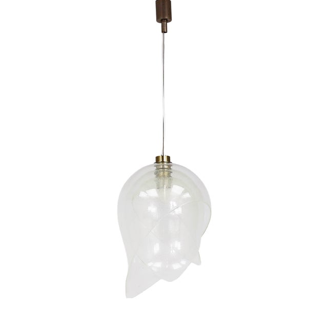 LS178 Pendant Lamp in Bubble Crystal from Mazzega, Italy, 1970s For Sale