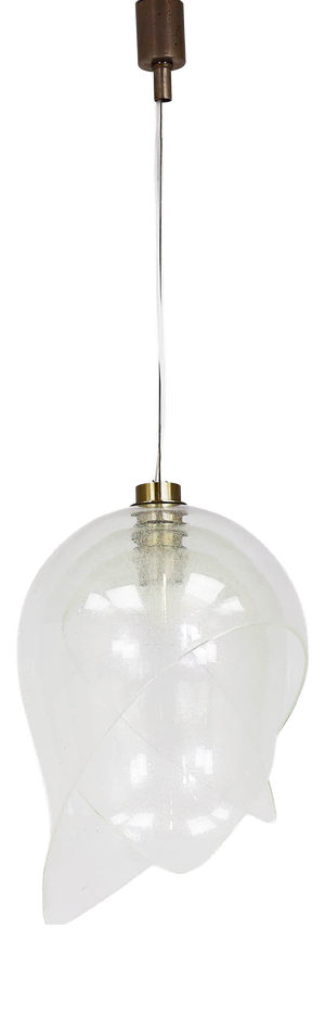 LS178 Pendant Lamp in Bubble Crystal from Mazzega, Italy, 1970s
