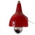 Red, vintage desklamp. Made from plastic and the shade will light up when the lamp is turned on. Burgundy colored base and...