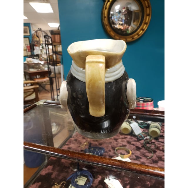 Contemporary Antique Majolica Sarreguemines Character Jug For Sale - Image 3 of 5