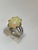 Modern 8 Carat Oval Shape Opal Cocktail Ring 14 Karat White Gold, Estate, Size 3 For Sale - Image 3 of 8
