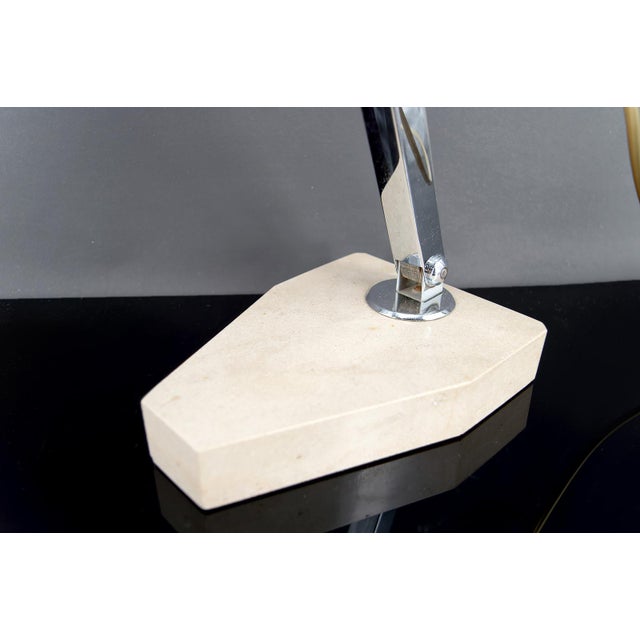 Art Deco Modernist Desk Lamp in Chrome, Aluminum, and Marble, France, 1930s For Sale - Image 13 of 18