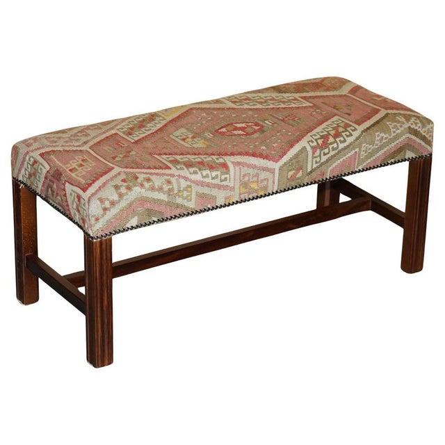 Victorian Style Kilim Bench For Sale - Image 15 of 15
