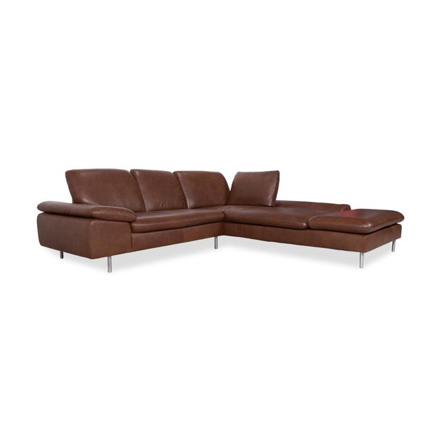 Loop Leather Corner Sofa in Brown with Manual Function by Willi Schillig For Sale - Image 17 of 17
