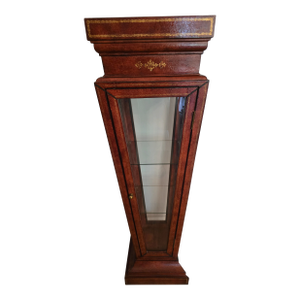 Vintage Jacques Adnet Style Leather Bound Pedestal