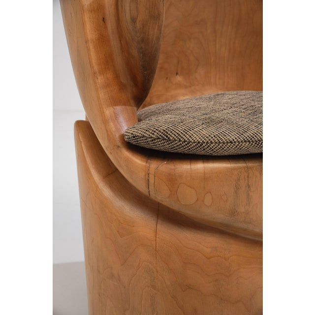 Hand-Carved Sculptural Wooden Throne Chair, France, 1970s For Sale - Image 6 of 13