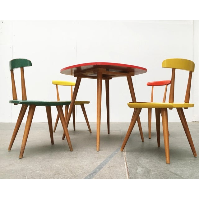 Children's Table & Chairs Set by Karla Drabsch for Kleid & Raum, 1950s, Set of 5 For Sale - Image 16 of 18