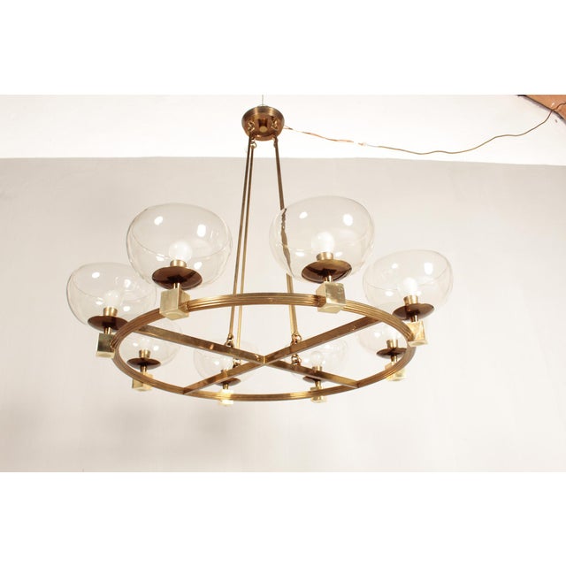 Large Art Deco Chandelier, 1940s For Sale - Image 12 of 12