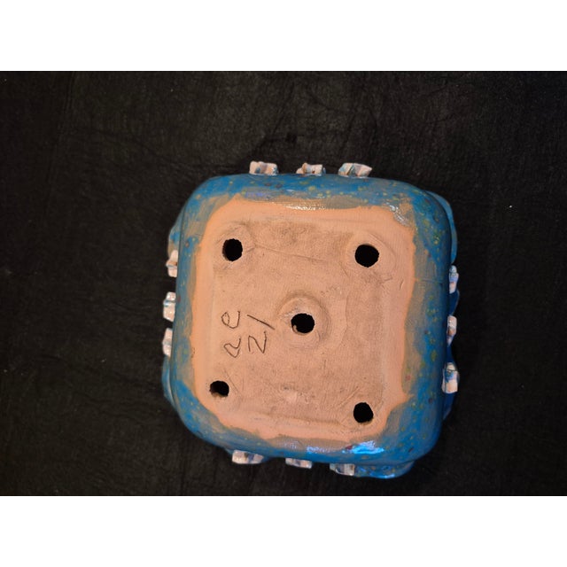 Handmade Blue Glazed Bonsai Pot For Sale In Palm Springs - Image 6 of 8