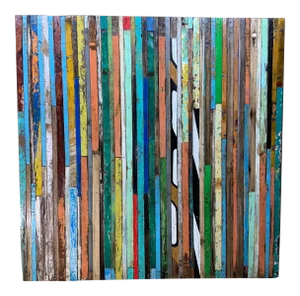 Abstract Reclaimed Wood Wall Sculpture