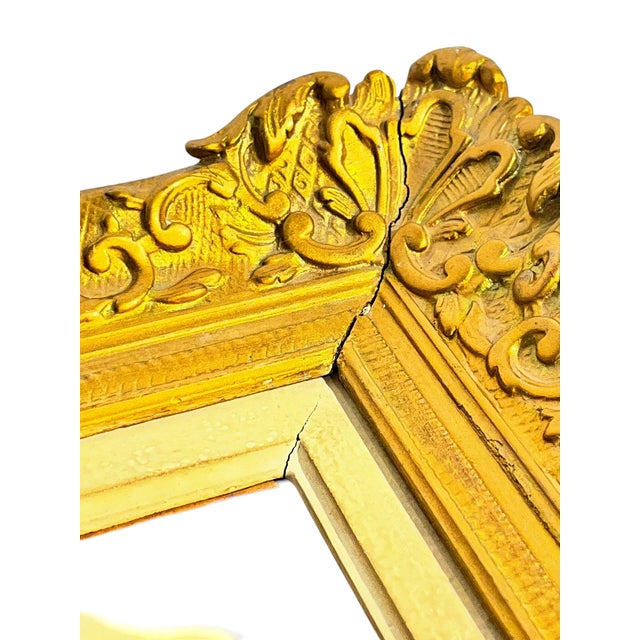 19th Century French Landscape Oil on Canvas Painting in Ornate Carved Gilt Wood Frame For Sale - Image 13 of 17