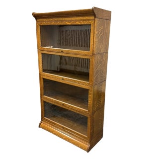 Oak Barrister Bookcase, Vintage For Sale