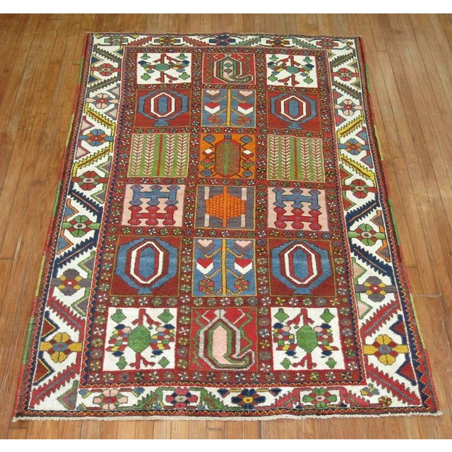Persian Zabihi Collection Vintage Persian Bakhtiari Carpet - 4'7" x 7'2" For Sale - Image 3 of 7