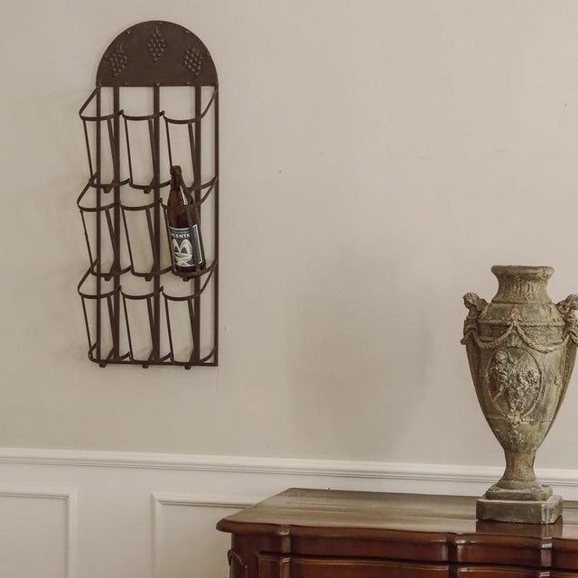 Wall-Mounted Metal Wine Rack with Grape Relief For Sale - Image 13 of 13
