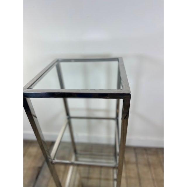 Chrome and Glass Side Table, 2000s For Sale - Image 10 of 10