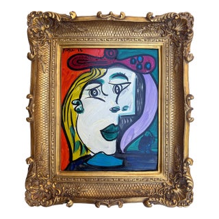 1972 “Pablo Picasso” Picasso Style Peter Keil Painting, Framed For Sale