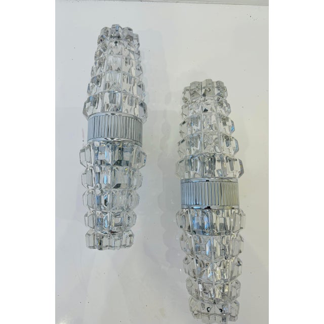 1970s French 1970s Space Age Othr Crystal Mid Century Wall Lights - A Pair For Sale - Image 5 of 12