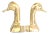 "Made in Spain" Polished Brass Mother Goose Bookends 10" For Sale