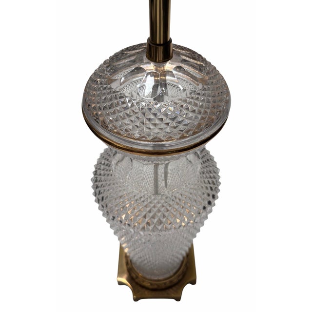 1950s Pair of Marbro Lamp Co Baccarat Crystal & Gilt Bronze Urn Form Table Lamps For Sale - Image 5 of 6