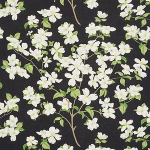 Schumacher Blooming Branch Fabric in Black