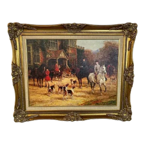 English Hunters and Hounds Print on Canvas After Heywood Hardy
