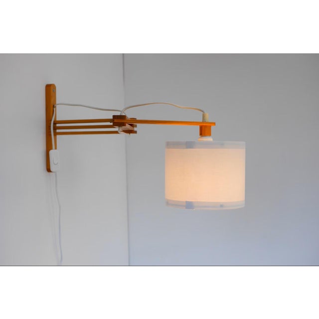 Wood Mid-Century Modern Scandinavian Accordion Wall Lamp from Ikea, 1970s For Sale - Image 7 of 15