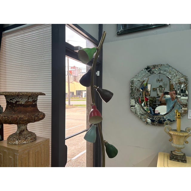 Mid-Century Modern 1960s Italian Modern Arteluce Attributed Multi-Cone Floor Lamp For Sale - Image 3 of 18