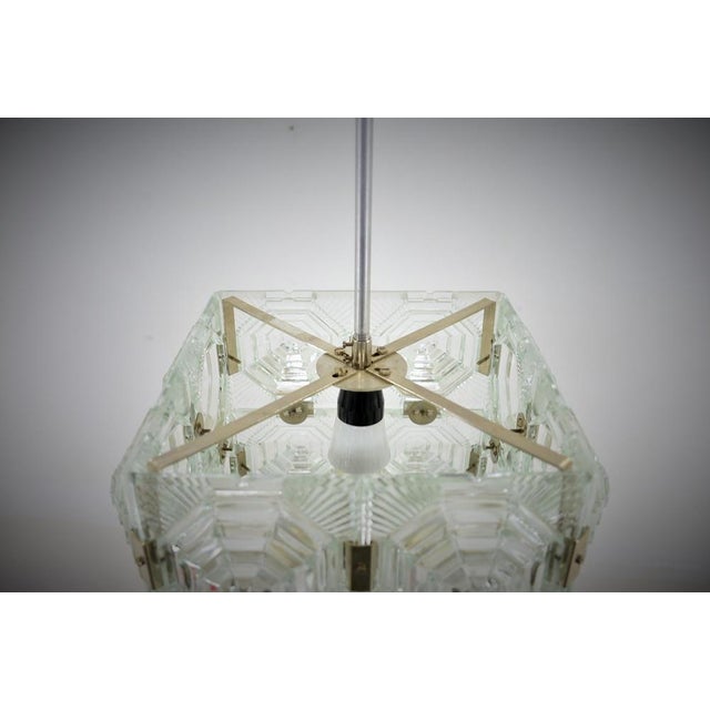 Brutalist Glass Chandelier attributed to Kamenicky Senov, 1970s For Sale - Image 10 of 16