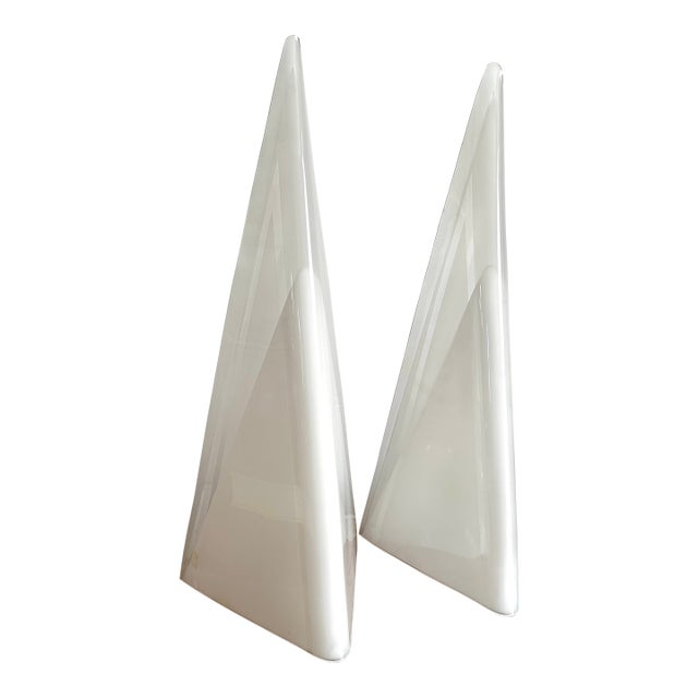 Lucite Geometric Modern Lamps - Pair For Sale