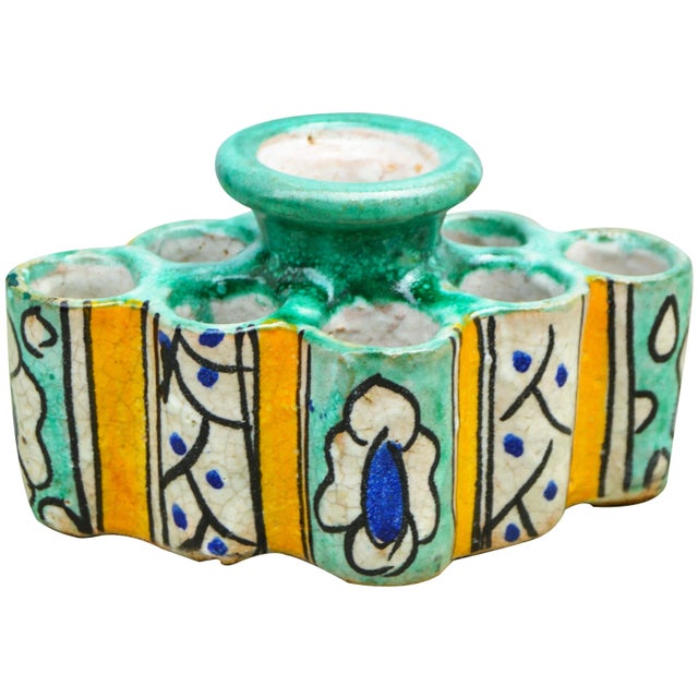 Early 20th Century Motif Moorish Ceramic Inkwell For Sale - Image 9 of 9