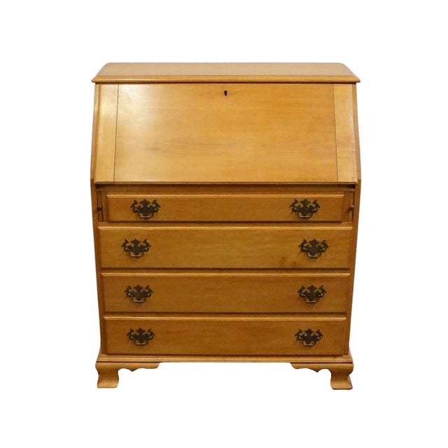 American Pennsylvania House Independence Hall Collection Solid Maple Early American Traditional 34" Drop Front Secretary Desk 1573 For Sale - Image 3 of 16