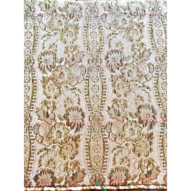 1930s Vintage Louis XV Bergere Sofa French Walnut Brocade 1930s For Sale - Image 5 of 5