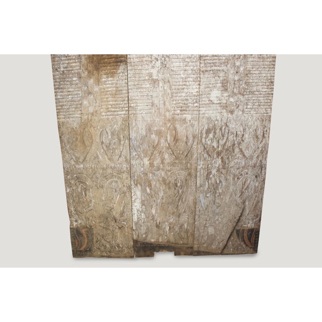 Andrianna Shamaris Ancient Hand Carved Panel For Sale - Image 4 of 5