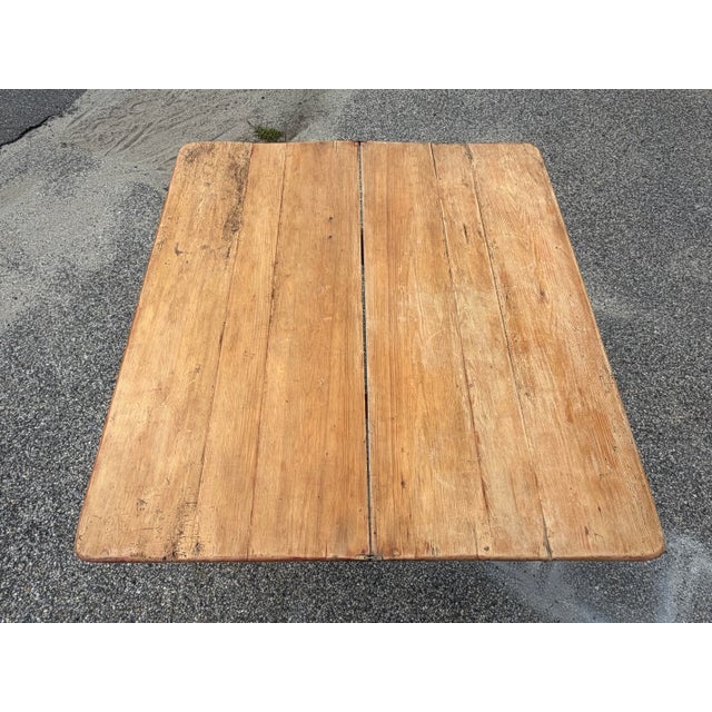Antique Scrubbed Pine Drop-Leaf Table For Sale In Boston - Image 6 of 12
