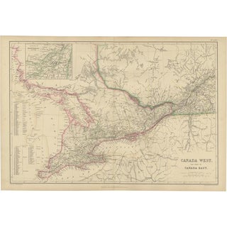 Antique Map of Canada West and Part of Canada East by W. G. Blackie, 1859 For Sale