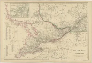 Antique Map of Canada West and Part of Canada East by W. G. Blackie, 1859
