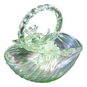 Basket in Opalescent Blown Glass attributed to Archimede Seguso, 1950s