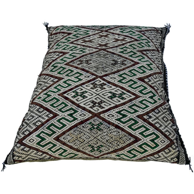 Moroccan Diamond-Patterned Berber Pillow For Sale - Image 3 of 11