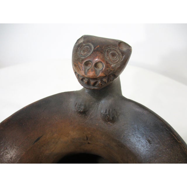Colombian Pottery Cat / Feline Vase For Sale - Image 11 of 13