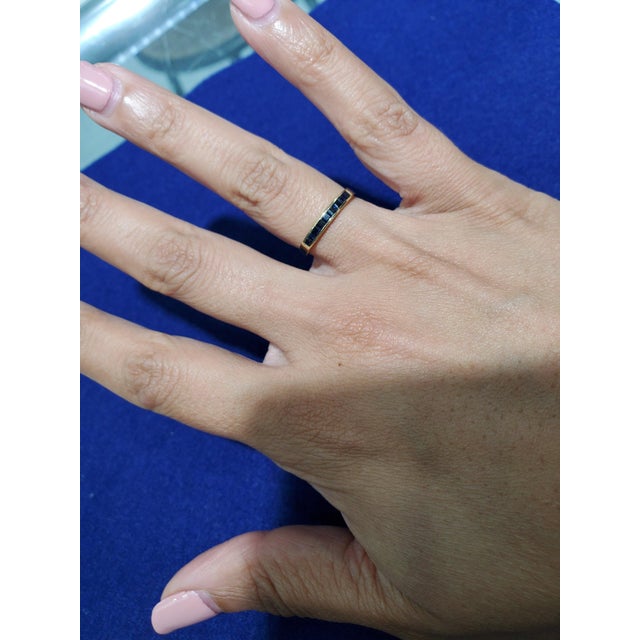♥ Product Summary ♥ Main Stone: Sapphire Band Material: 14k Yellow Gold Stone Cut: Princess