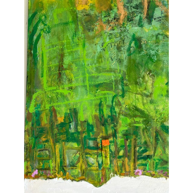 Vibrant Green Abstract Painting For Sale - Image 4 of 12