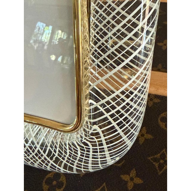 2000 - 2009 White Murano Glass Filigree Photo Frame, 2000s For Sale - Image 5 of 9