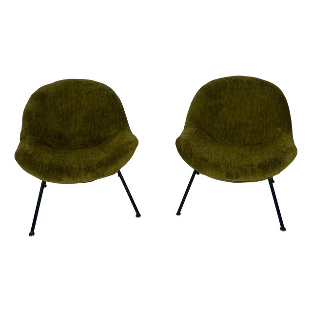 Egg Lounge Chairs by Fritz Neth for Correcta, 1950s, Set of 2 For Sale