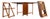 1960s Danish Modern Drop Leaf Hide a Way Table With 4 Folding Chairs - 5 Pieces For Sale