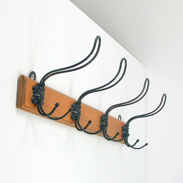 Wood German Pine Wood and Black Metal Zeus Head Coat Rack, 1920s For Sale - Image 7 of 10