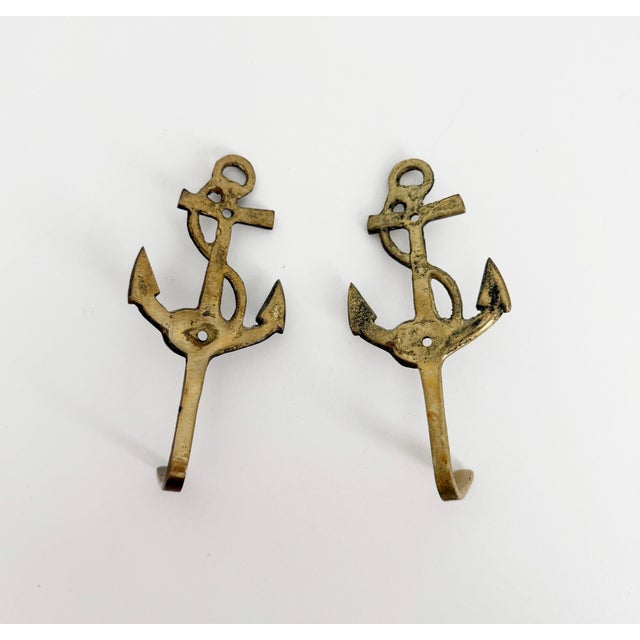 Mid 20th Century Mid 20th Century Vintage Nautical Anchor & Rope Wall Hooks, a Pair For Sale - Image 5 of 5