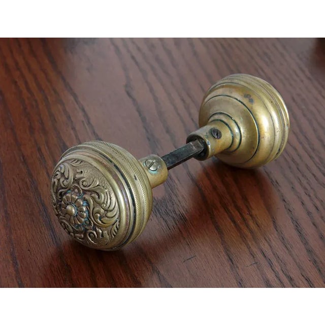 Metal Late 19th Century Antique American Cast Bronze Door Knobs For Sale - Image 7 of 7