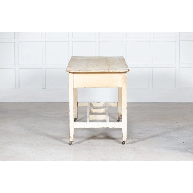 Wood 19th Century Irish Painted Vernacular Pine Farmhouse Table, 1800s For Sale - Image 7 of 12