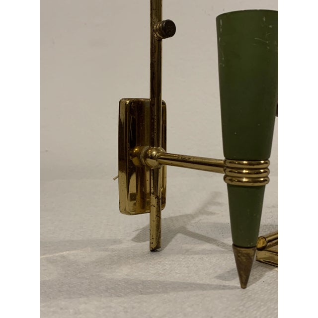 Mid-Century Brass Cone Wall Sconces, Set of 2 For Sale - Image 6 of 7