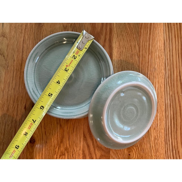 2000s Simon Pearce Belmont Celadon Dinnerware Collection - Service for 6- 76 Pieces For Sale - Image 9 of 13